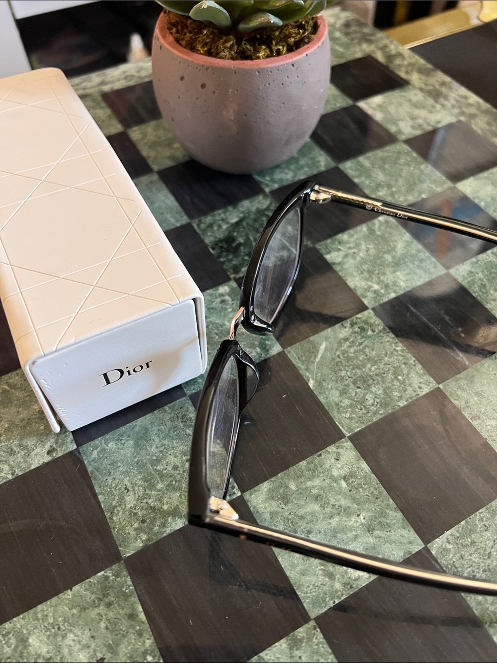 Dior Black Cat-Eye Frames with Silver Accents - Picture 2 of 5